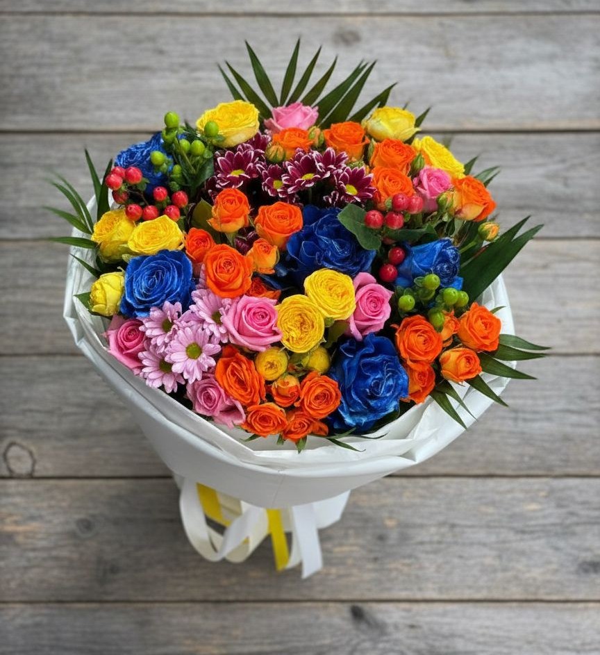 Букет цветов из: Розы и Хризантемы в Салехарде