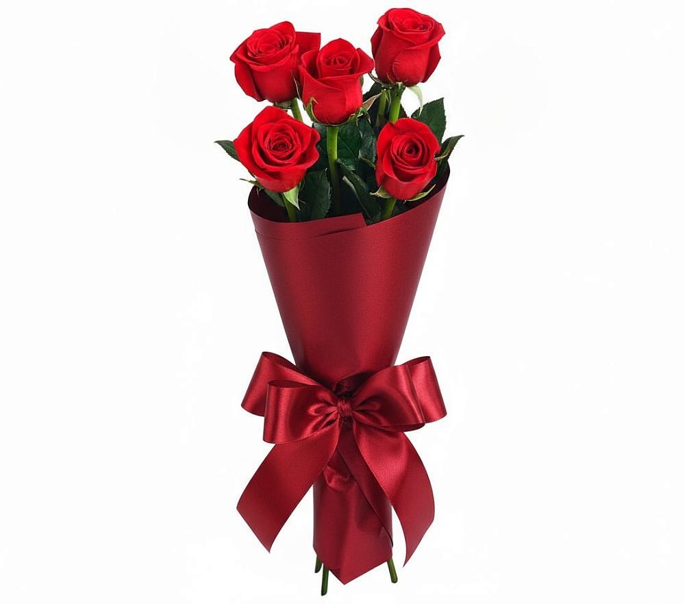 Букет 5 Красных роз Эдлесс Лав в Салехарде