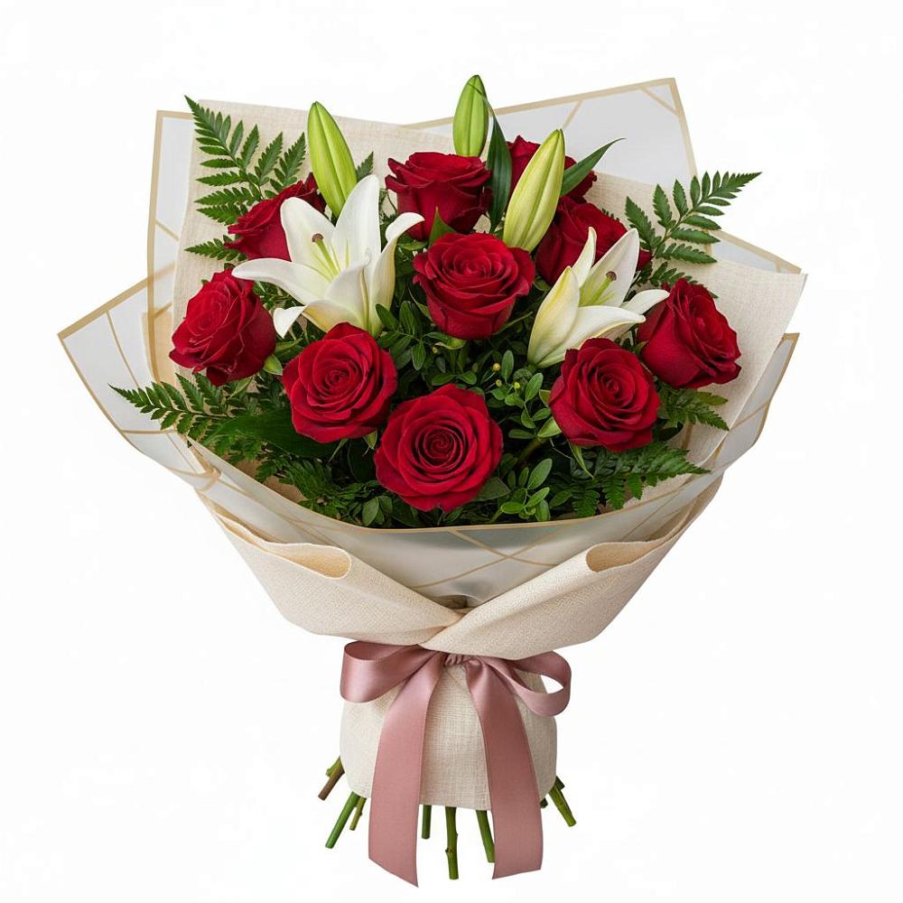 Букет цветов из: Лилии и Розы в Салехарде