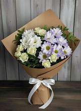Букет цветов из:  Хризантемы и Розы в Салехарде