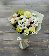 Букет цветов из:  Альстромерии, Розы и Хризантемы в Салехарде